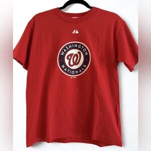 Washington Nationals Majestic T-Shirt Youth Large/Adult Small Red